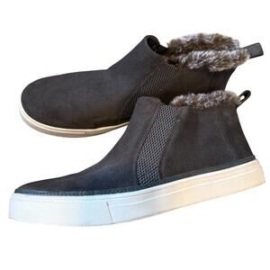 Toms Bryce 9 slip on suede mid sneaker faux fur trim 2902